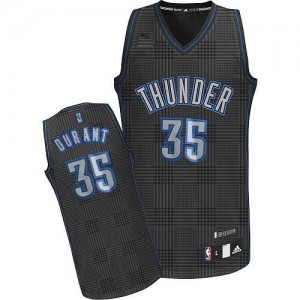 Maillot Authentic Oklahoma City Thunder NBA Rhythm Fashion Noir - #35 Kevin Durant - Homme
