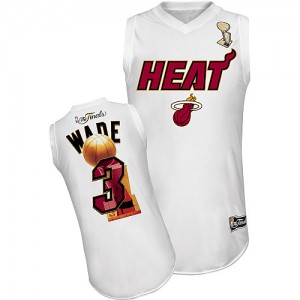 Maillot NBA Authentic Dwyane Wade #3 Miami Heat Finals Blanc - Homme