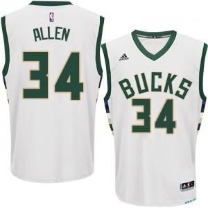 Maillot NBA Authentic Ray Allen #34 Milwaukee Bucks Home Blanc - Homme