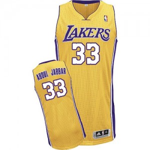 Maillot Adidas Or Home Authentic Los Angeles Lakers - Kareem Abdul-Jabbar #33 - Homme
