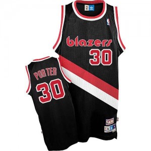Maillot Adidas Noir Throwback Authentic Portland Trail Blazers - Terry Porter #30 - Homme