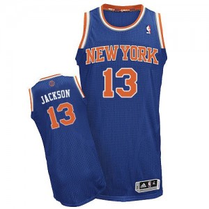Maillot Adidas Bleu royal Road Authentic New York Knicks - Mark Jackson #13 - Homme