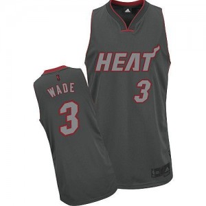 Maillot NBA Gris Dwyane Wade #3 Miami Heat Graystone Fashion Authentic Homme Adidas