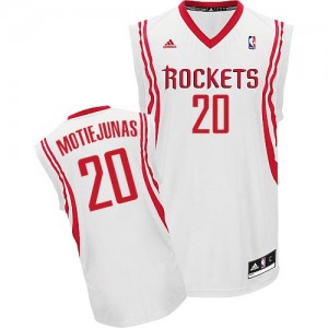 Houston Rockets #20 Adidas Home Blanc Swingman Maillot d'équipe de NBA Promotions - Donatas Motiejunas pour Homme