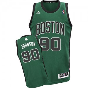 Maillot NBA Vert (No. noir) Amir Johnson #90 Boston Celtics Alternate Swingman Homme Adidas