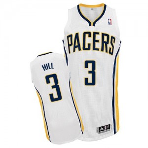 Indiana Pacers #3 Adidas Home Blanc Authentic Maillot d'équipe de NBA en vente en ligne - George Hill pour Homme
