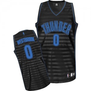 Maillot Authentic Oklahoma City Thunder NBA Groove Gris noir - #0 Russell Westbrook - Homme