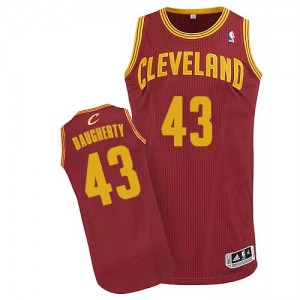 Maillot NBA Vin Rouge Brad Daugherty #43 Cleveland Cavaliers Road Authentic Homme Adidas