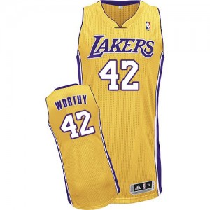 Maillot NBA Authentic James Worthy #42 Los Angeles Lakers Home Or - Homme