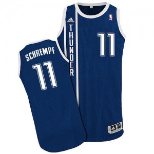 Maillot NBA Bleu marin Detlef Schrempf #11 Oklahoma City Thunder Alternate Authentic Homme Adidas