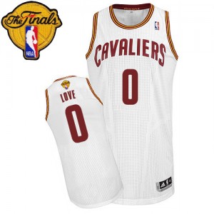 Maillot NBA Authentic Kevin Love #0 Cleveland Cavaliers Home 2015 The Finals Patch Blanc - Enfants