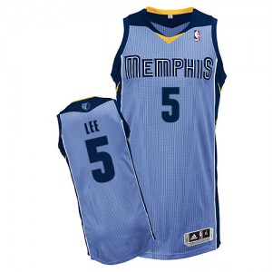 Maillot NBA Bleu clair Courtney Lee #5 Memphis Grizzlies Alternate Authentic Homme Adidas
