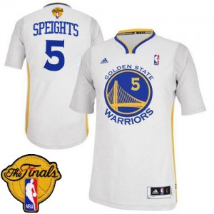 Golden State Warriors #5 Adidas Alternate 2015 The Finals Patch Blanc Swingman Maillot d'équipe de NBA en soldes - Marreese Speights pour Homme
