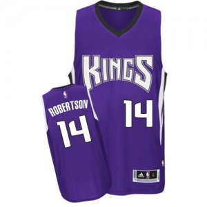 Maillot NBA Authentic Oscar Robertson #14 Sacramento Kings Road Violet - Homme