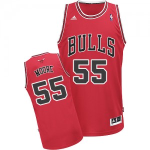 Maillot NBA Chicago Bulls #55 E'Twaun Moore Rouge Adidas Swingman Road - Homme