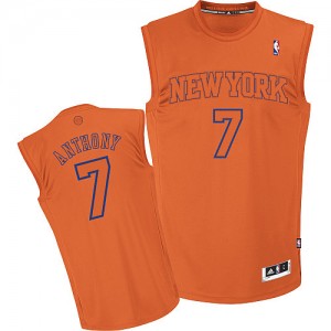 New York Knicks Carmelo Anthony #7 Big Color Fashion Authentic Maillot d'équipe de NBA - Orange pour Homme