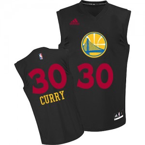 Maillot NBA Golden State Warriors #30 Stephen Curry Noir Adidas Authentic New Fashion - Homme