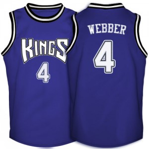 Maillot NBA Authentic Chris Webber #4 Sacramento Kings Throwback Violet - Homme