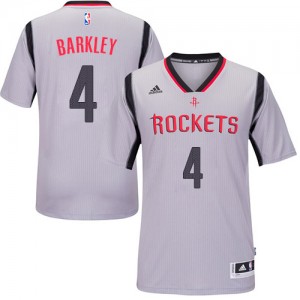 Houston Rockets #4 Adidas Alternate Gris Swingman Maillot d'équipe de NBA Expédition rapide - Charles Barkley pour Homme