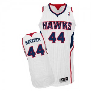 Maillot NBA Atlanta Hawks #44 Pete Maravich Blanc Adidas Authentic Home - Homme