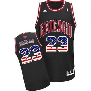 Maillot NBA Noir Michael Jordan #23 Chicago Bulls USA Flag Fashion Authentic Homme Adidas