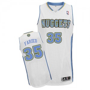 Maillot Adidas Blanc Home Authentic Denver Nuggets - Kenneth Faried #35 - Homme