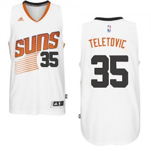 Maillot NBA Phoenix Suns #35 Mirza Teletovic Blanc Adidas Swingman Home - Homme