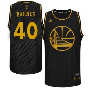 Golden State Warriors Harrison Barnes #40 Precious Metals Fashion Authentic Maillot d'équipe de NBA - Noir pour Homme