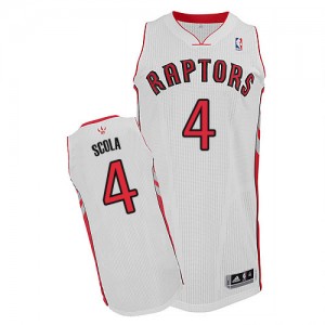 Toronto Raptors #4 Adidas Home Blanc Authentic Maillot d'équipe de NBA magasin d'usine - Luis Scola pour Homme