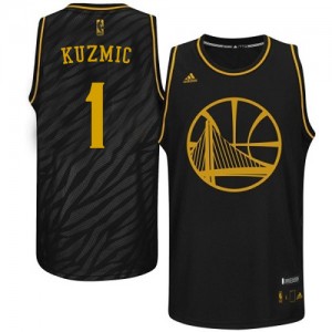Golden State Warriors #1 Adidas Precious Metals Fashion Noir Authentic Maillot d'équipe de NBA préférentiel - Ognjen Kuzmic pour Homme