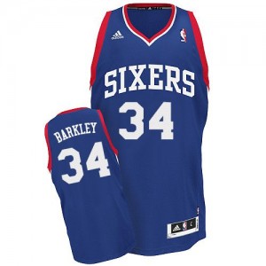 Philadelphia 76ers Charles Barkley #34 Alternate Swingman Maillot d'équipe de NBA - Bleu royal pour Homme