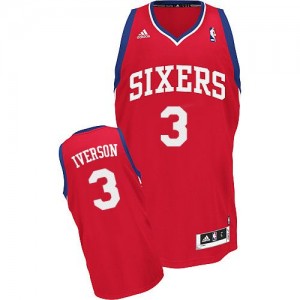 Philadelphia 76ers #3 Adidas Road Rouge Swingman Maillot d'équipe de NBA Vente pas cher - Allen Iverson pour Enfants