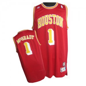 Houston Rockets #1 Adidas Throwback Rouge Authentic Maillot d'équipe de NBA pour pas cher - Tracy McGrady pour Homme