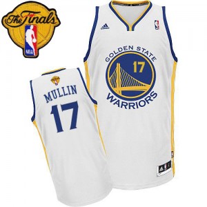 Maillot NBA Golden State Warriors #17 Chris Mullin Blanc Adidas Swingman Home 2015 The Finals Patch - Homme