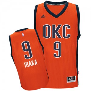 Oklahoma City Thunder Serge Ibaka #9 climacool Swingman Maillot d'équipe de NBA - Orange pour Homme