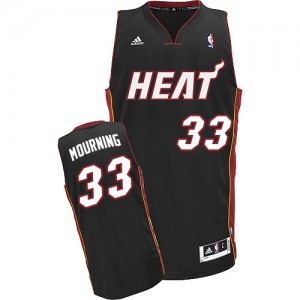 Miami Heat Alonzo Mourning #33 Road Swingman Maillot d'équipe de NBA - Noir pour Homme
