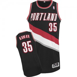 Maillot NBA Authentic Chris Kaman #35 Portland Trail Blazers Road Noir - Homme