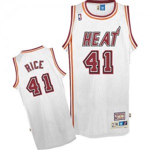 Maillot NBA Blanc Glen Rice #41 Miami Heat Throwback Authentic Homme Adidas