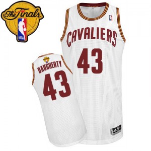 Maillot Authentic Cleveland Cavaliers NBA Home 2015 The Finals Patch Blanc - #43 Brad Daugherty - Homme