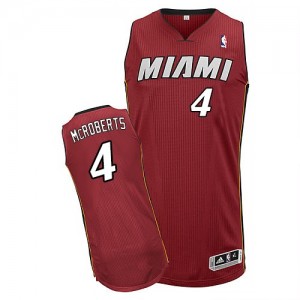 Maillot Adidas Rouge Alternate Authentic Miami Heat - Josh McRoberts #4 - Homme