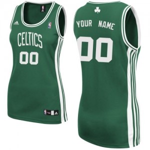Maillot NBA Boston Celtics Personnalisé Swingman Vert (No Blanc) Adidas Road - Femme