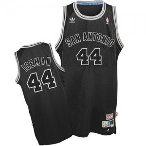 San Antonio Spurs George Gervin #44 "Iceman" Nickname Authentic Maillot d'équipe de NBA - Noir pour Homme