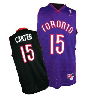 Maillot Authentic Toronto Raptors NBA Throwback Noir / Violet - #15 Vince Carter - Homme