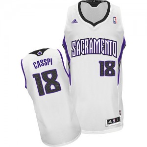 Sacramento Kings Omri Casspi #18 Home Swingman Maillot d'équipe de NBA - Blanc pour Homme