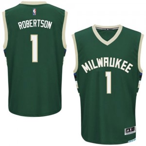 Maillot Authentic Milwaukee Bucks NBA Road Vert - #1 Oscar Robertson - Homme