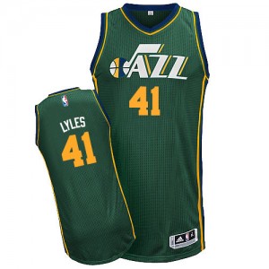 Maillot NBA Utah Jazz #41 Trey Lyles Vert Adidas Authentic Alternate - Homme