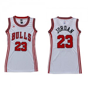 Chicago Bulls Michael Jordan #23 Dress Authentic Maillot d'équipe de NBA - Blanc pour Femme