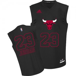 Maillot NBA Chicago Bulls #23 Michael Jordan Noir Adidas Authentic New Fashion - Homme