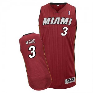 Maillot Adidas Rouge Alternate Authentic Miami Heat - Dwyane Wade #3 - Homme