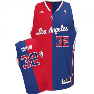 Maillot Swingman Los Angeles Clippers NBA Split Fashion Rouge Bleu - #32 Blake Griffin - Homme